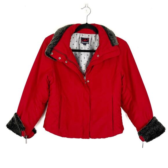 Roper Womens Coat Faux Fur Country Western Utility Cropped Short Waist Small Red - Picture 1 of 10
